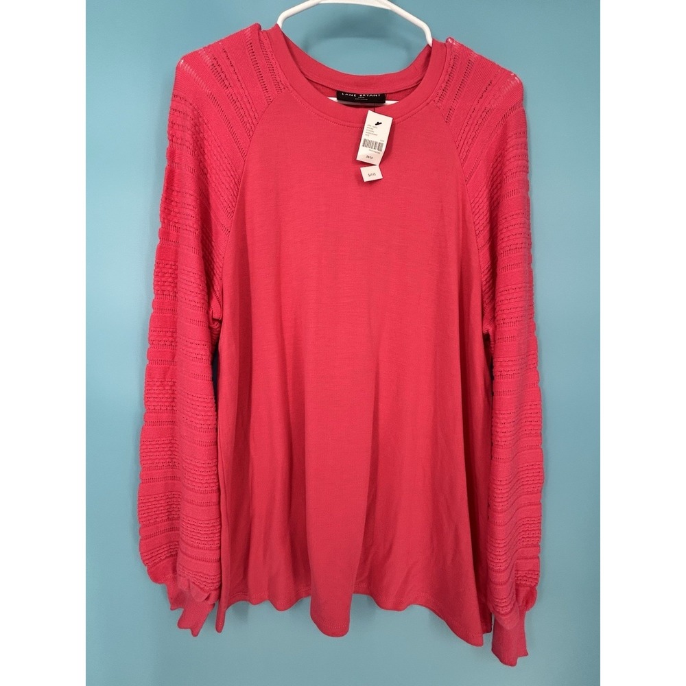 Lane‎ Bryant Woman's Pink Rayon Nylon Sweater Top Size 14/16
